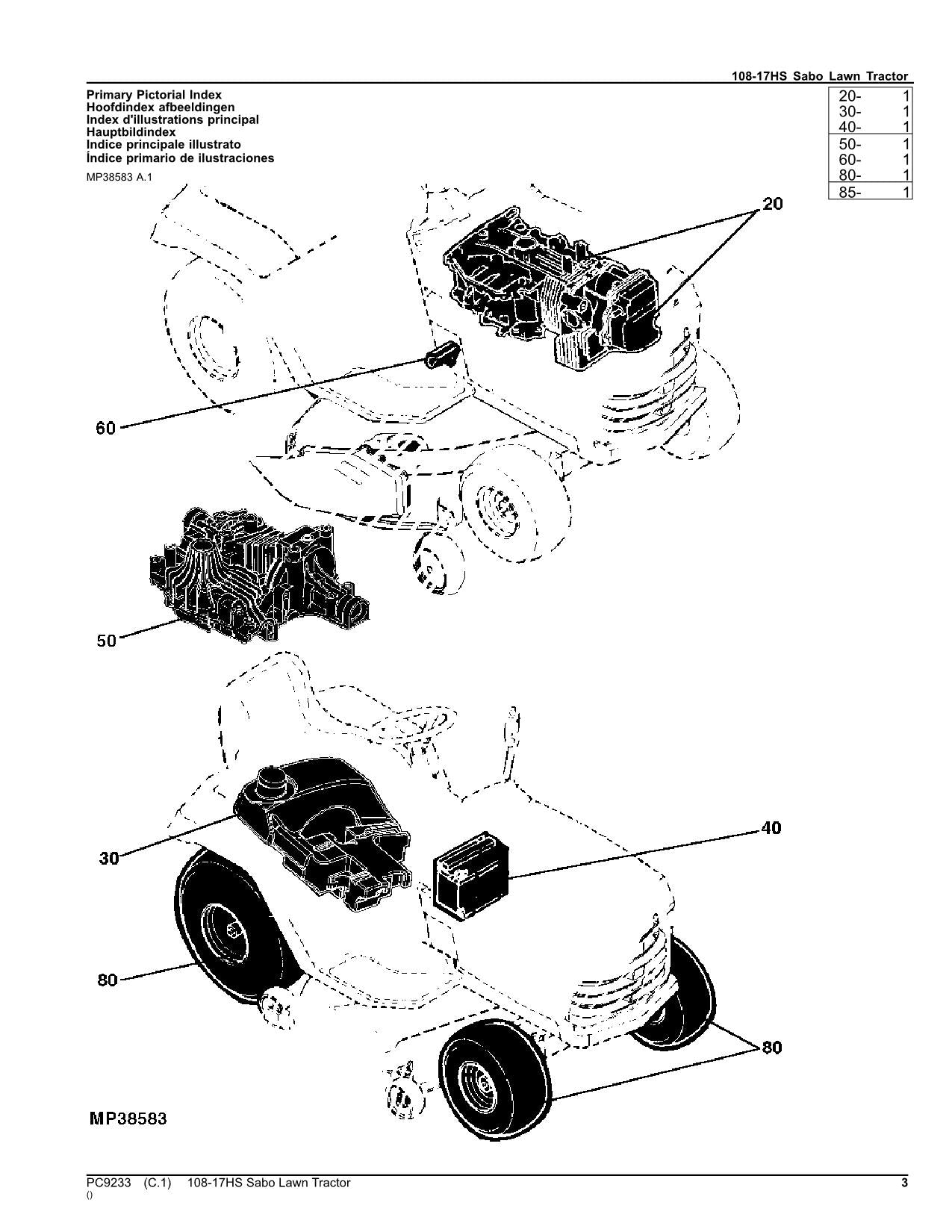 MANUEL DU CATALOGUE DES PIÈCES DE RECHANGE DU TRACTEUR JOHN DEERE 108-17HS