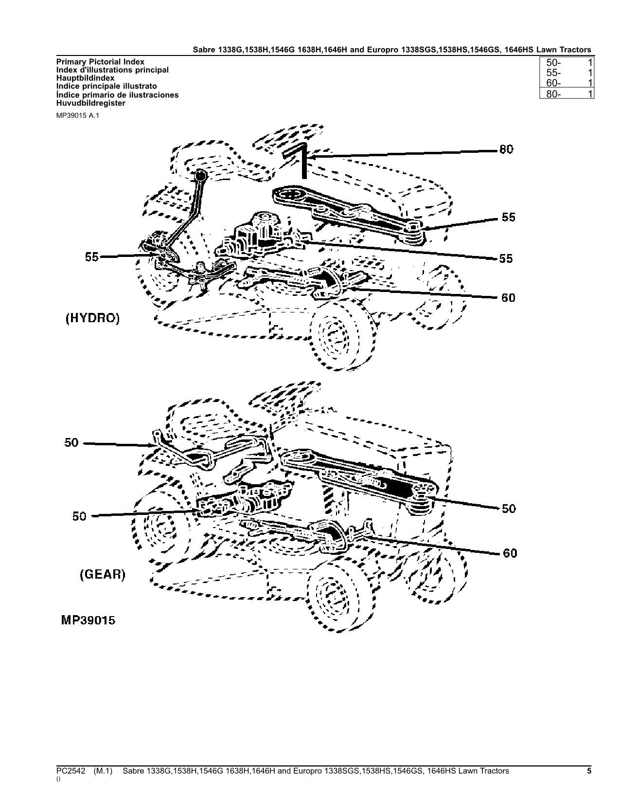 MANUEL DU CATALOGUE DES PIÈCES DE RECHANGE POUR TRACTEUR JOHN DEERE 1338GS 1538HX 1546GS 1646HS