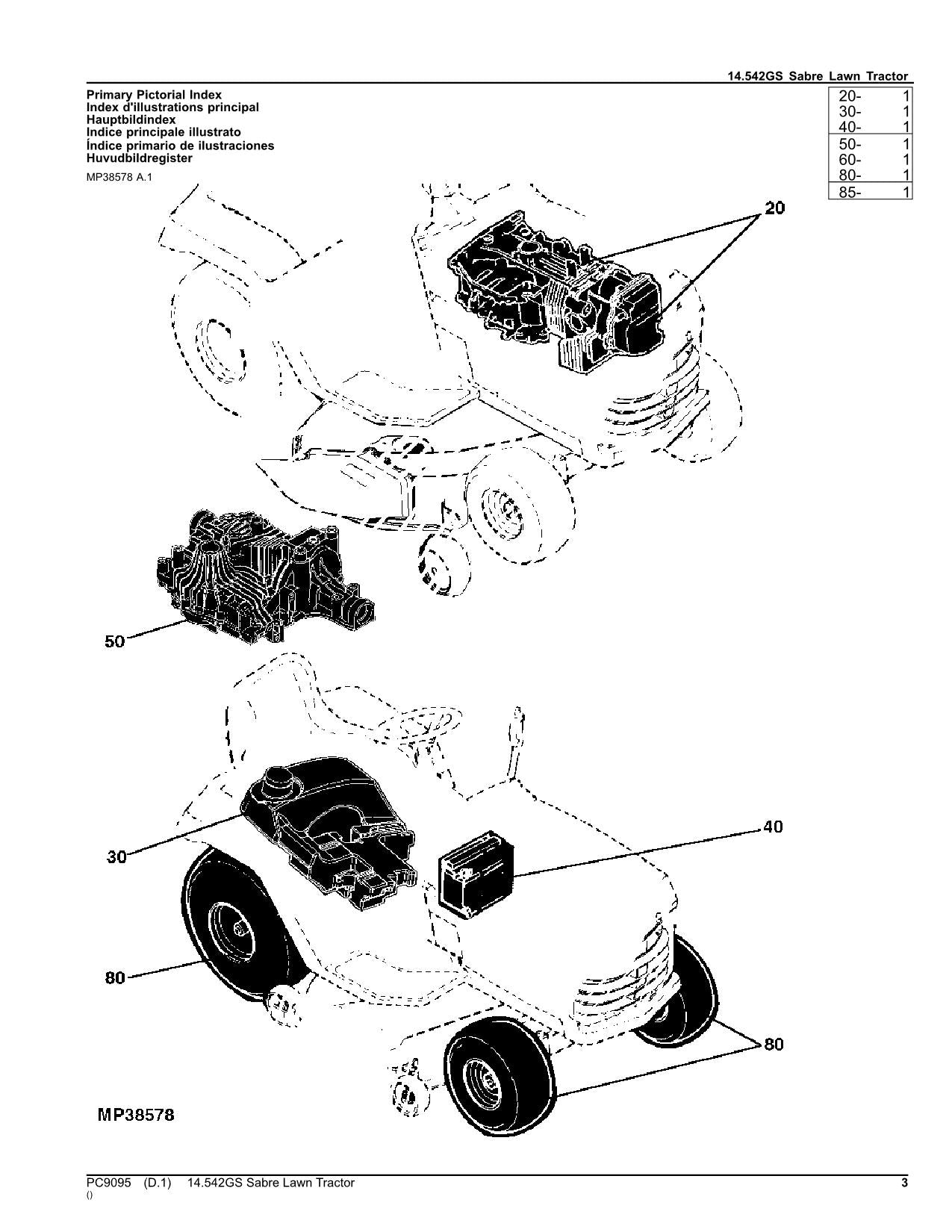 JOHN DEERE 14.542GS TRACTOR PARTS CATALOG MANUAL