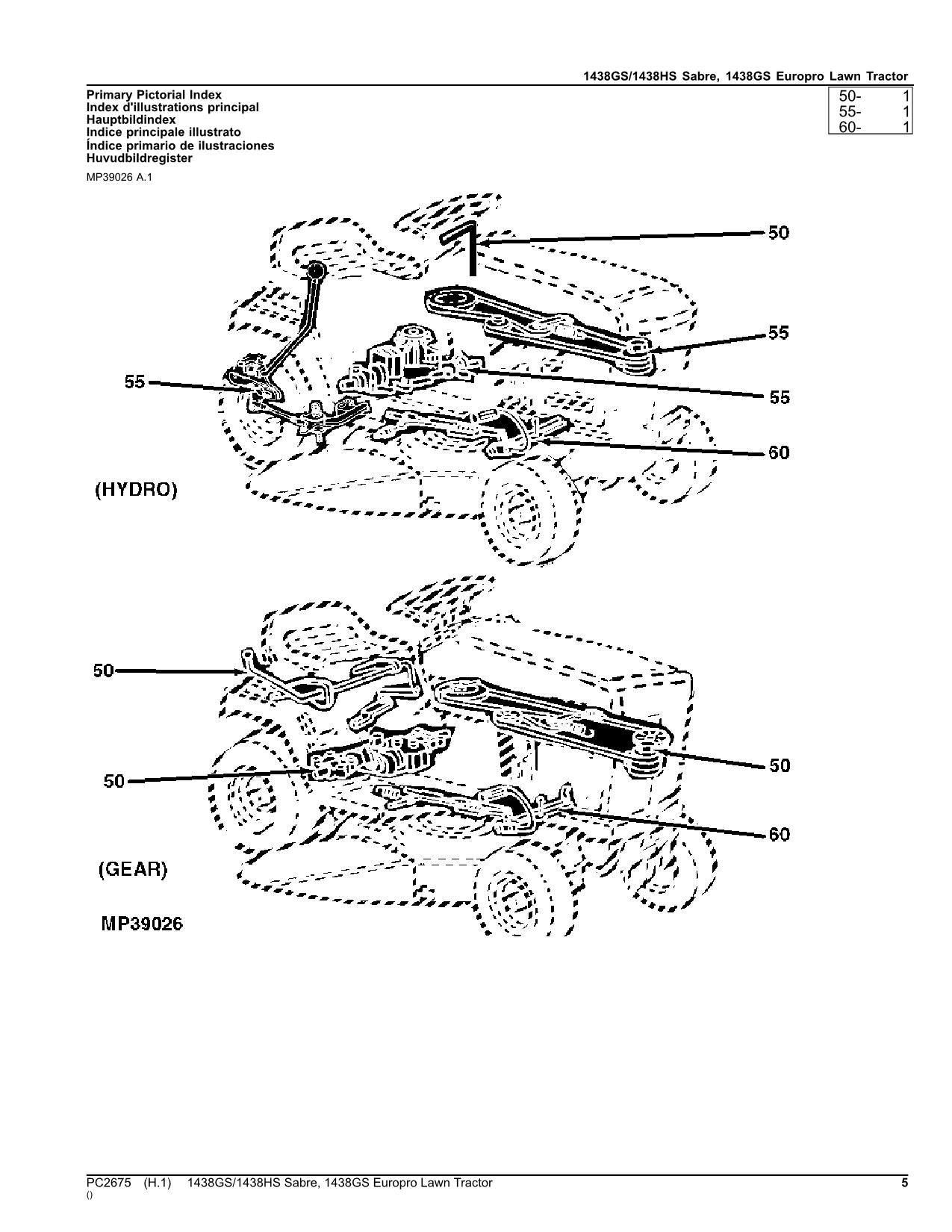 JOHN DEERE 1438GS 1438HS 1438GS TRAKTOR TEILEKATALOGHANDBUCH