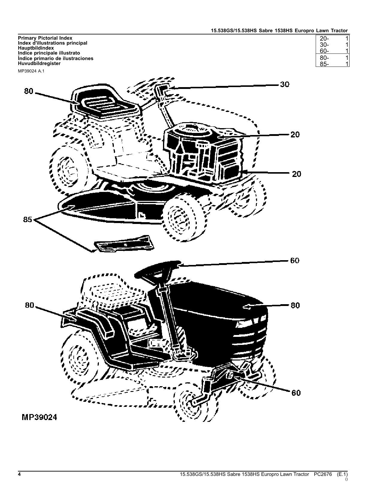 JOHN DEERE 15.538GS 15.538HS 1538HS TRAKTOR TEILEKATALOGHANDBUCH