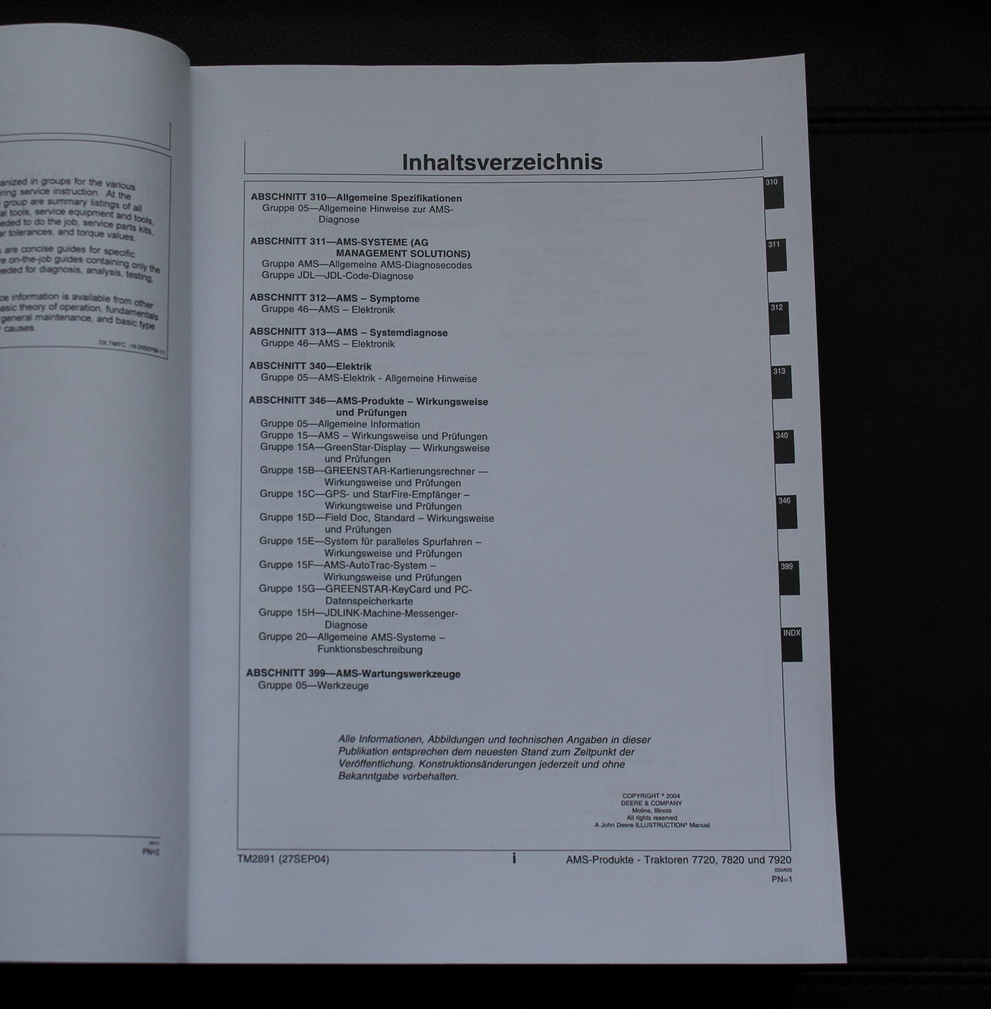 JOHN DEERE DIAGNOSE AMS-PRODUKTEN FUR TRAKTOREN 7720 7820 7920 REPARAT ...