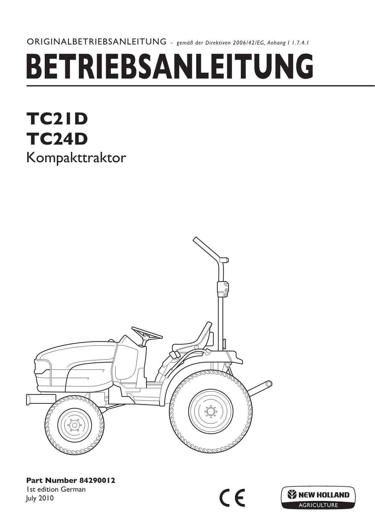 New Holland TC21D TC24D traktor betriebsanleitung