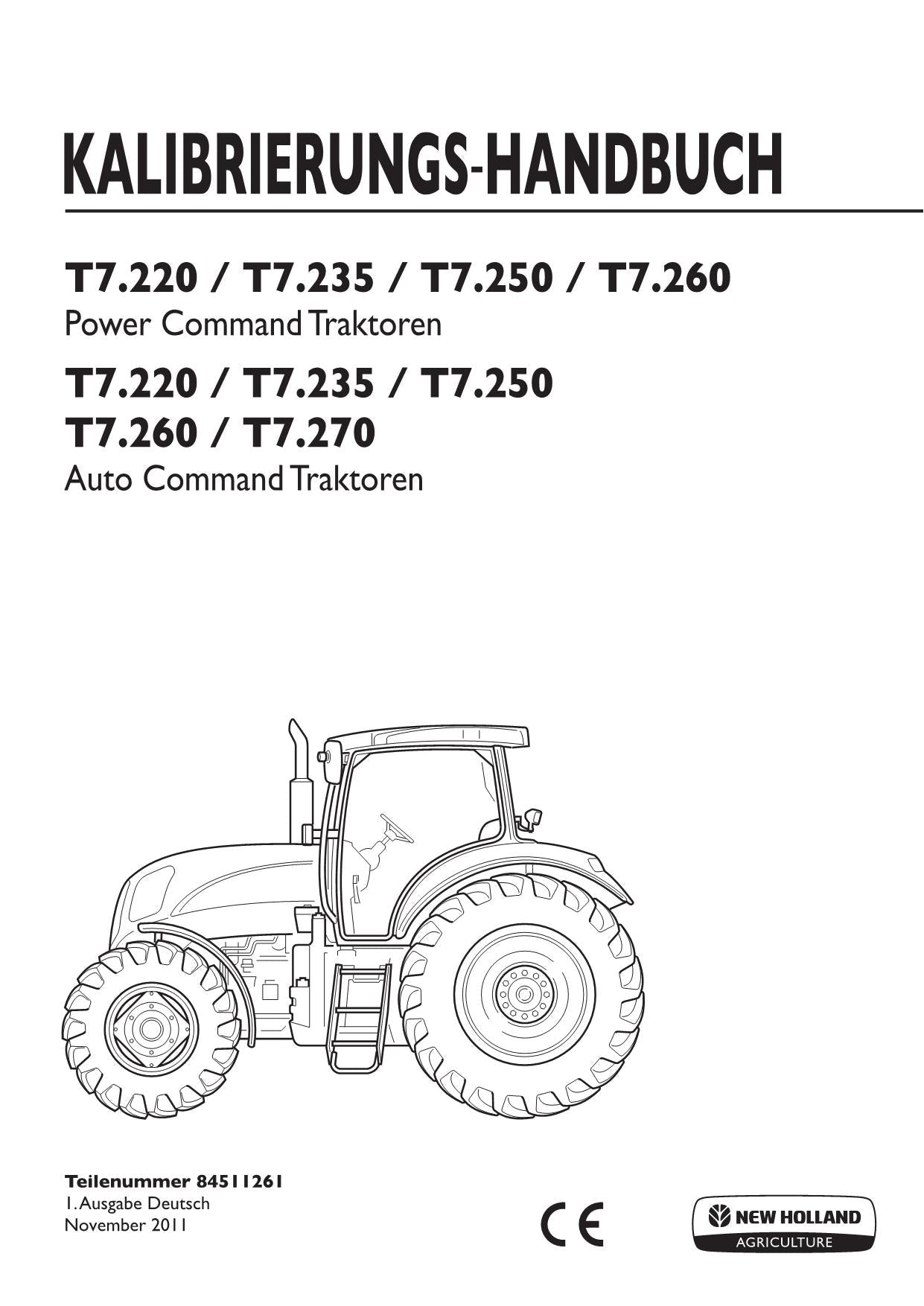 New Holland T7.220 T7.235 T7.250 T7.260 T7.270 manuel de maintenance pour tracteur #1