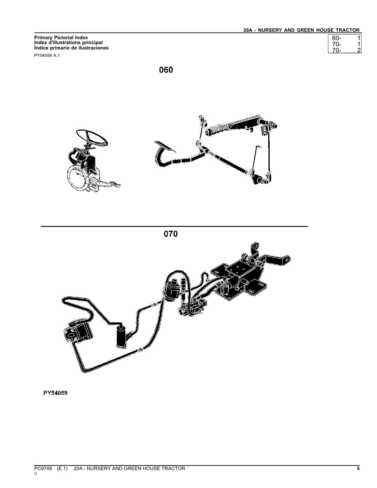 JOHN DEERE 20A TRACTOR PARTS CATALOG MANUAL