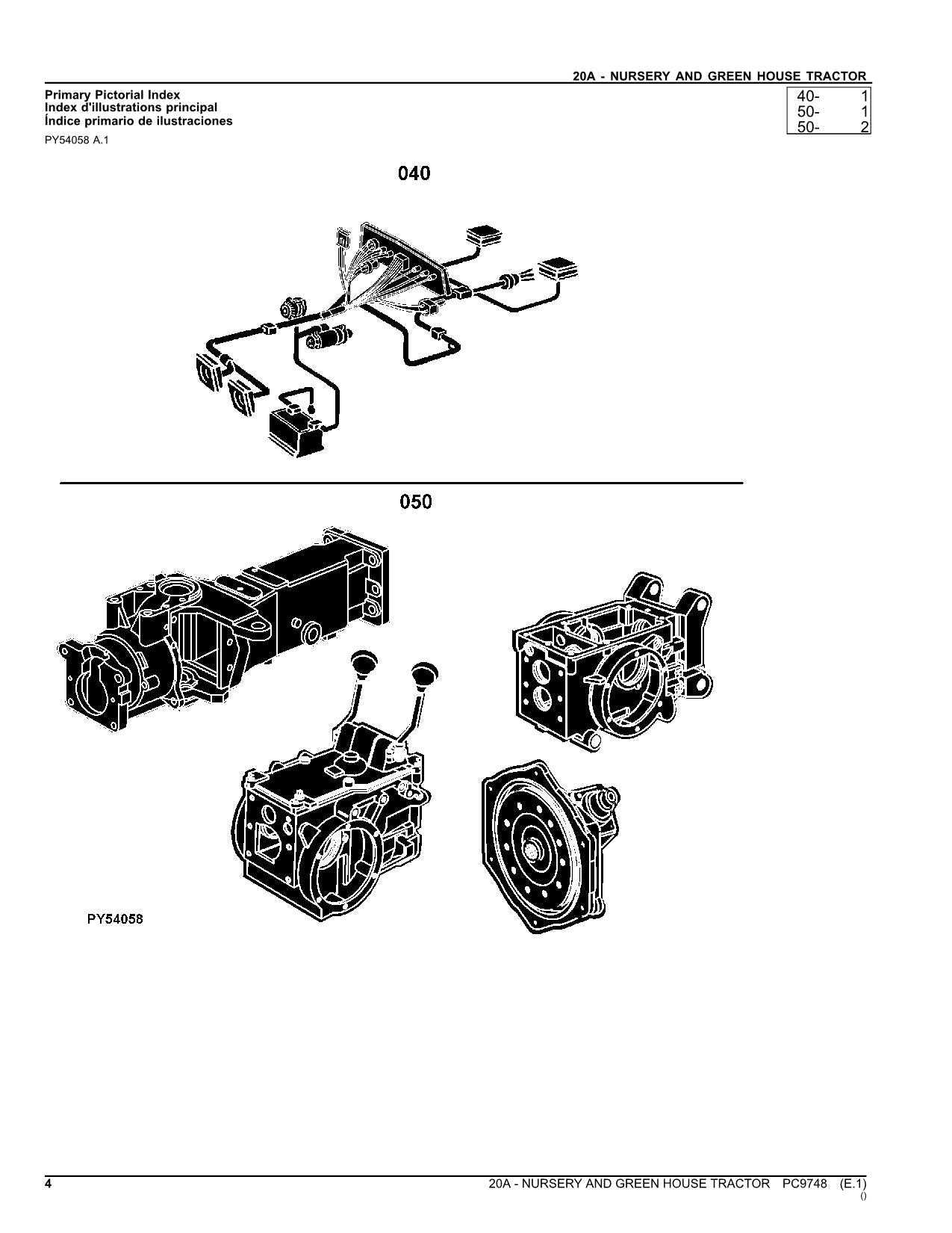 JOHN DEERE 20A TRACTOR PARTS CATALOG MANUAL