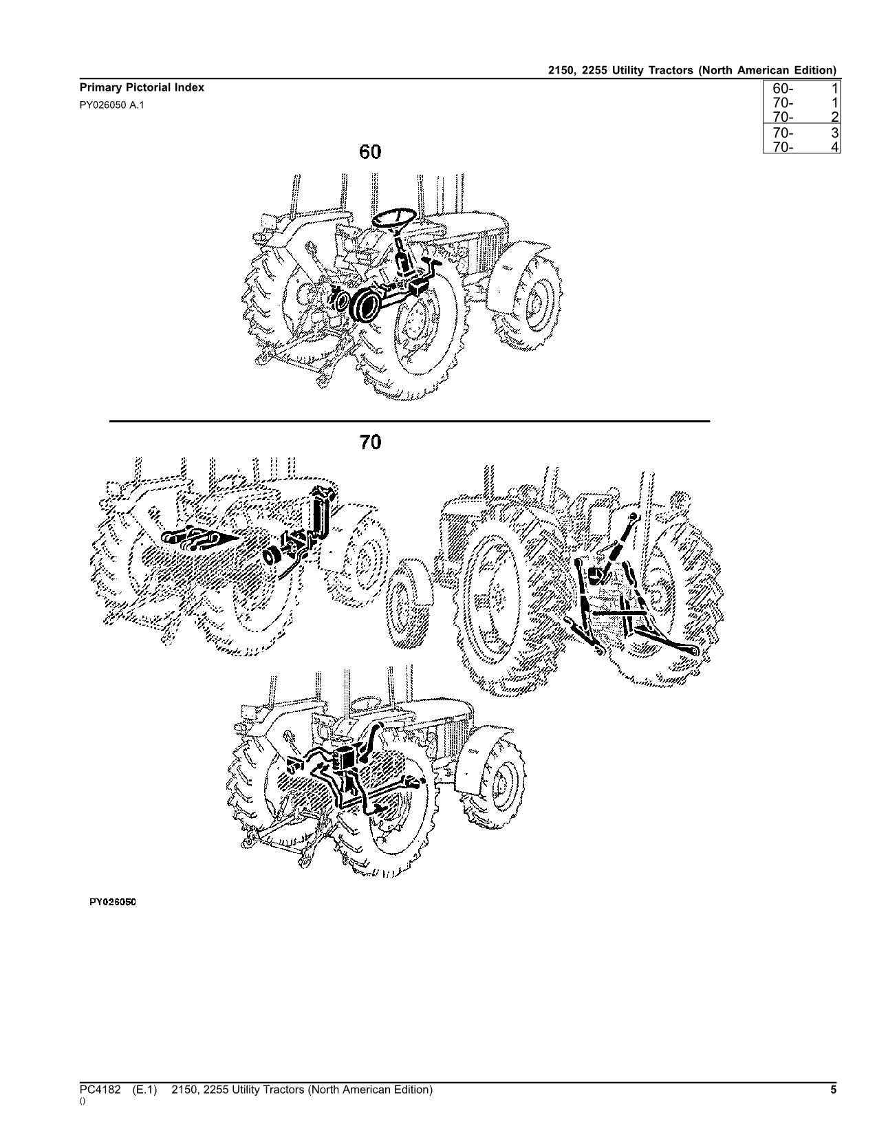 JOHN DEERE 2150 2255 TRAKTOR ERSATZTEILKATALOGHANDBUCH