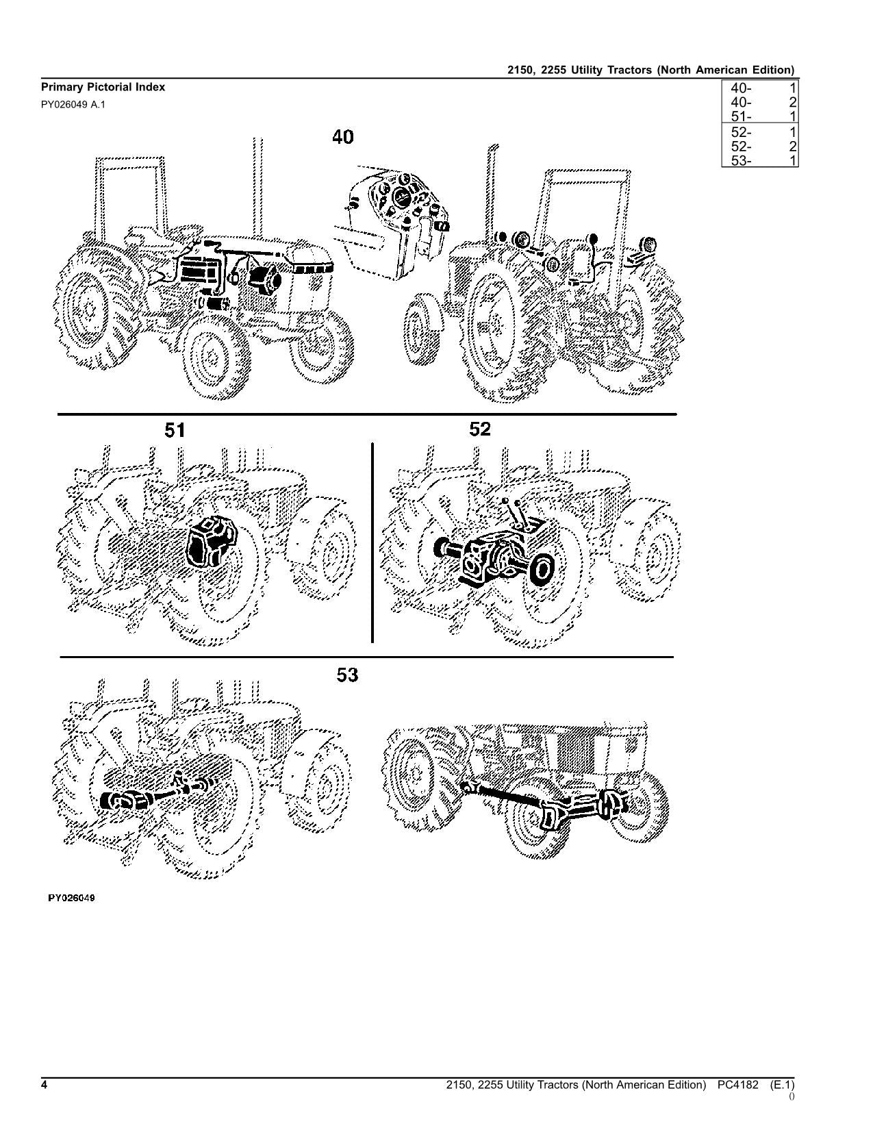 JOHN DEERE 2150 2255 TRAKTOR ERSATZTEILKATALOGHANDBUCH