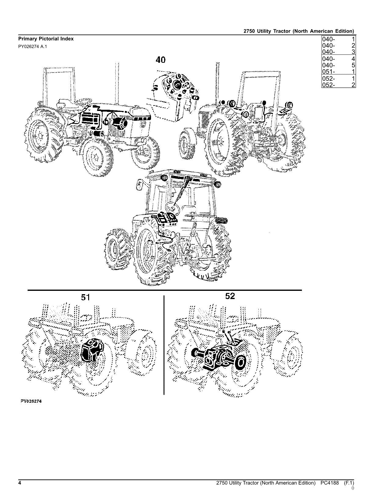 MANUEL DU CATALOGUE DES PIÈCES DU TRACTEUR JOHN DEERE 2750