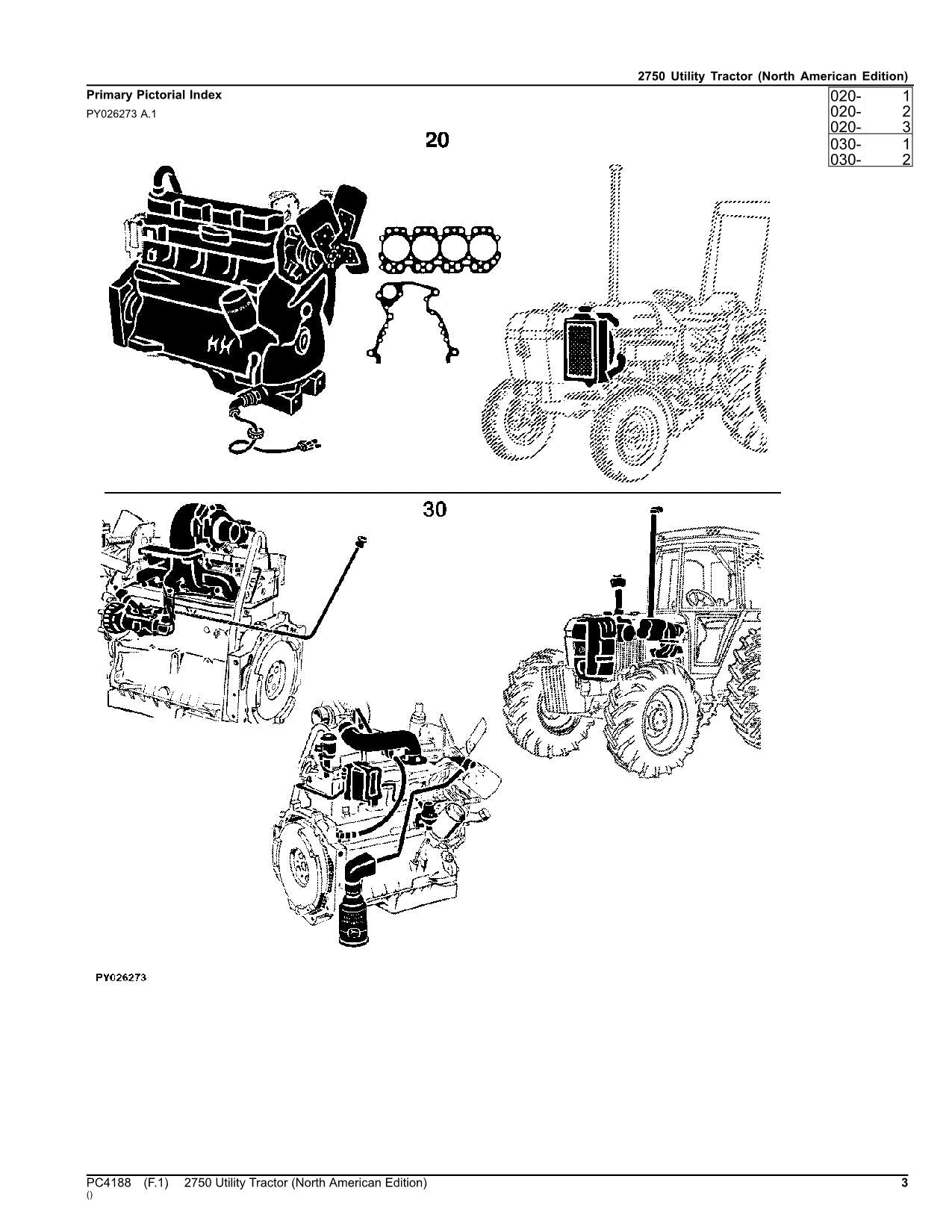 JOHN DEERE 2750 TRAKTOR ERSATZTEILKATALOGHANDBUCH