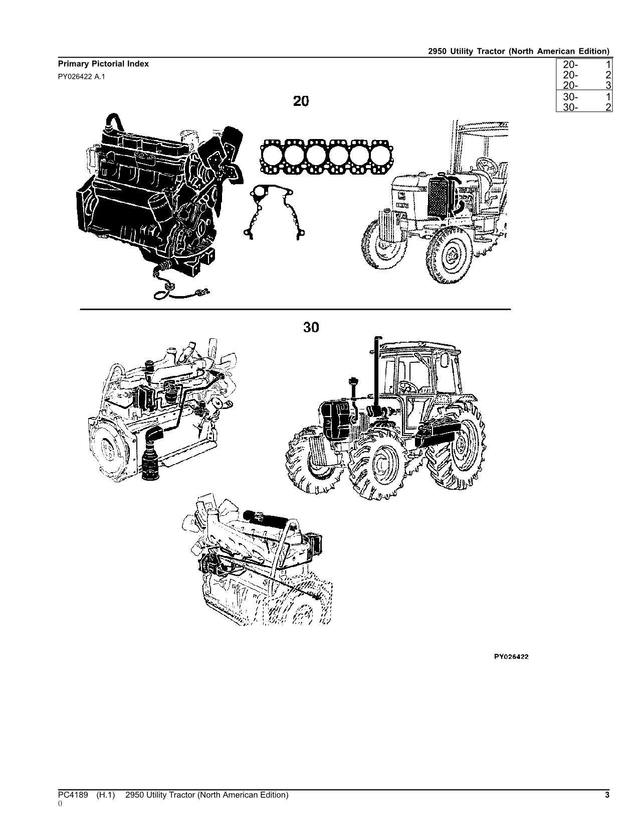 JOHN DEERE 2950 TRACTOR PARTS CATALOG MANUAL