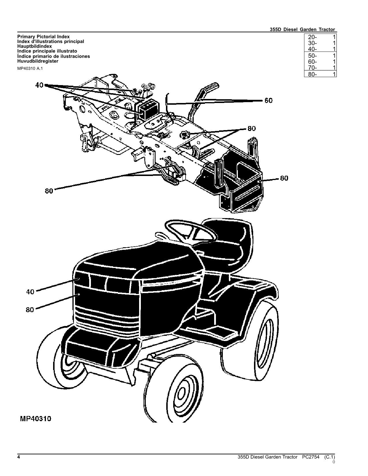 JOHN DEERE 355D TRACTOR PARTS CATALOG MANUAL