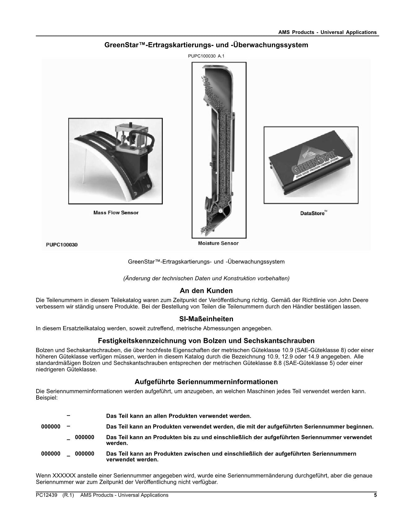 JOHN DEERE GREENSTAR RTK AUTOTRAC LIGHTBAR RATETRACTOR PARTS CATALOG MANUAL