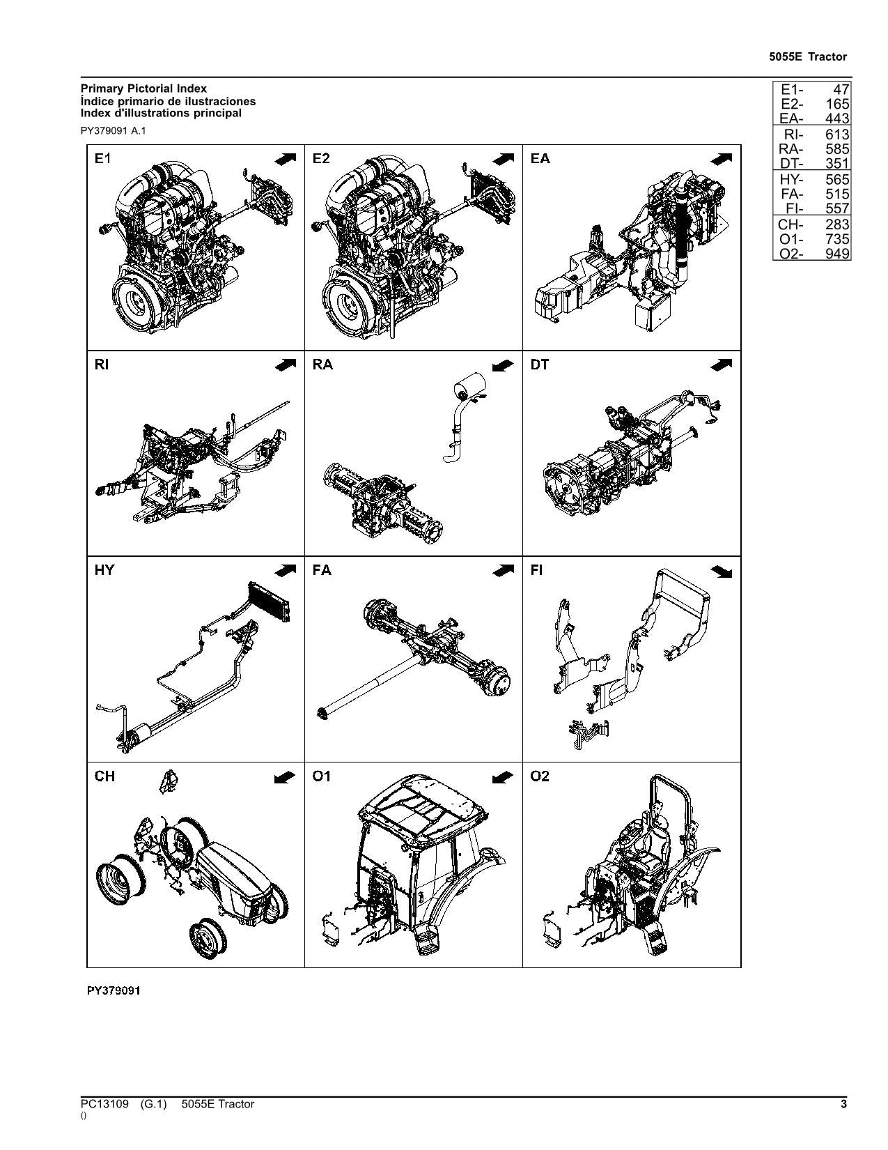 JOHN DEERE 5055E TRACTOR PARTS CATALOG MANUAL #1