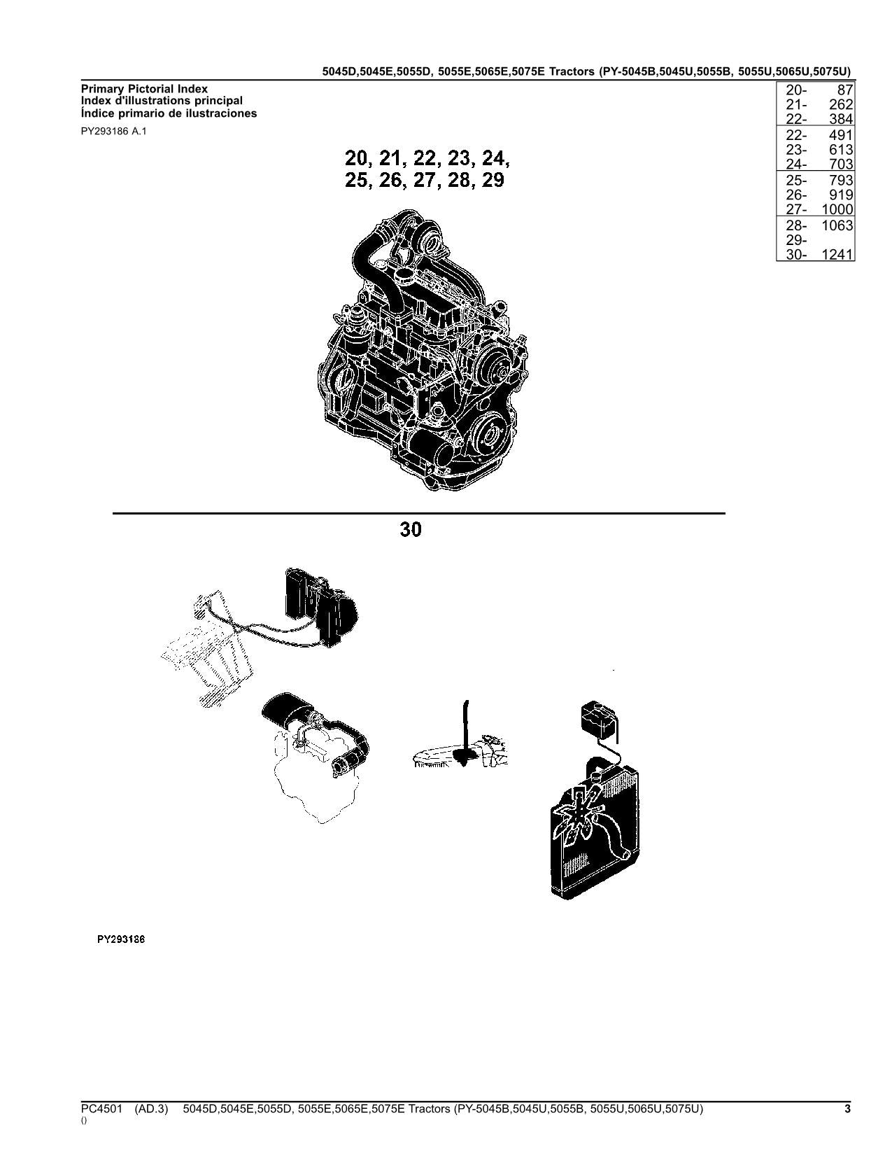 JOHN DEERE 5045D 5045E 5055D 5055E 5065E TRACTOR PARTS CATALOG MANUAL #2