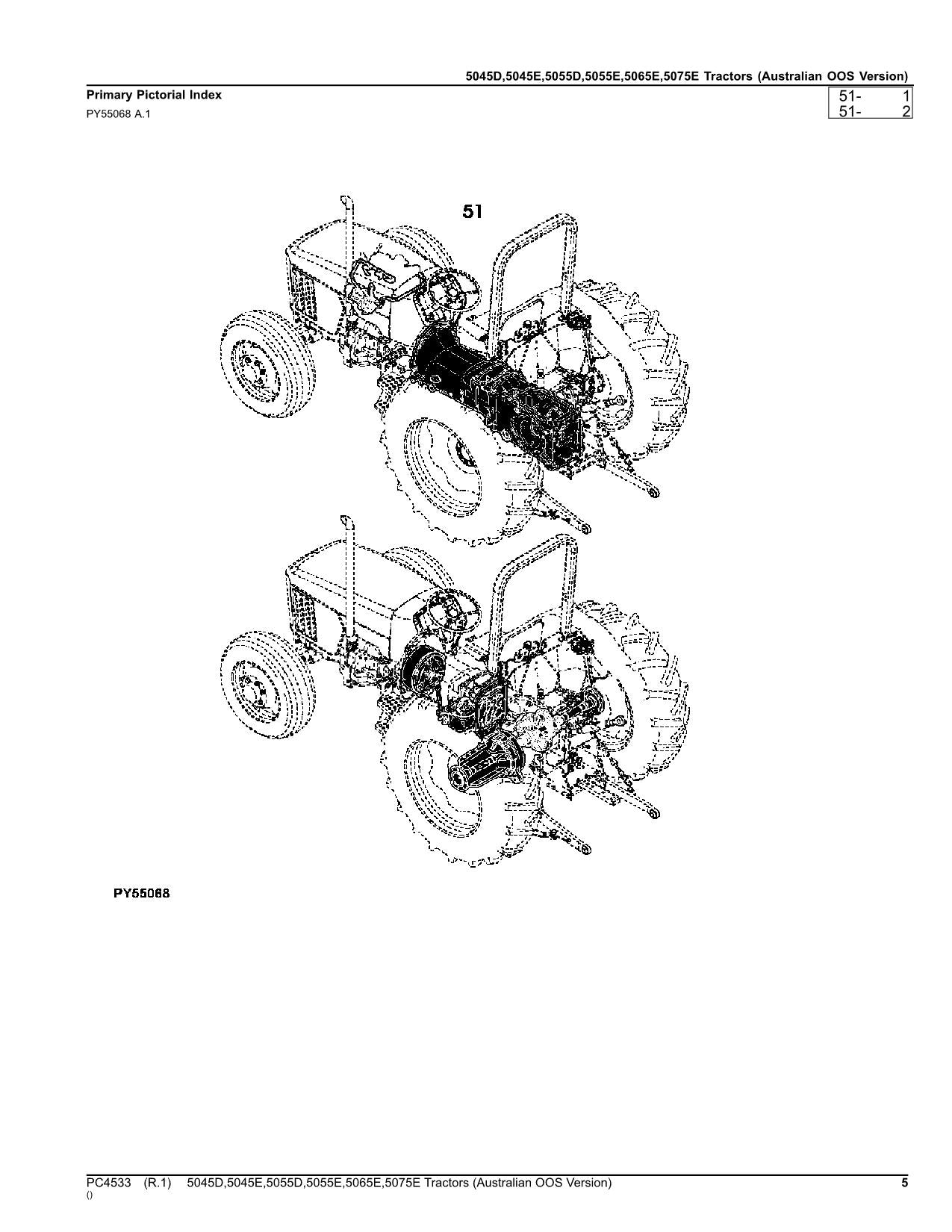 CATALOGUE DES PIÈCES DE RECHANGE POUR TRACTEUR JOHN DEERE 5045D 5045E 5055D 5055E 5065E MANUEL #3