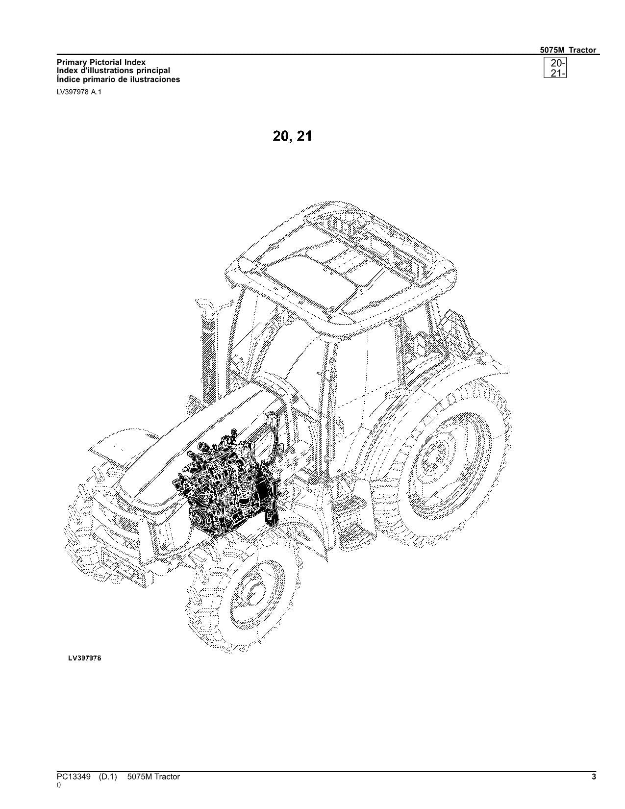 JOHN DEERE 5075M TRAKTOR-TEILEKATALOGHANDBUCH Nr. 3