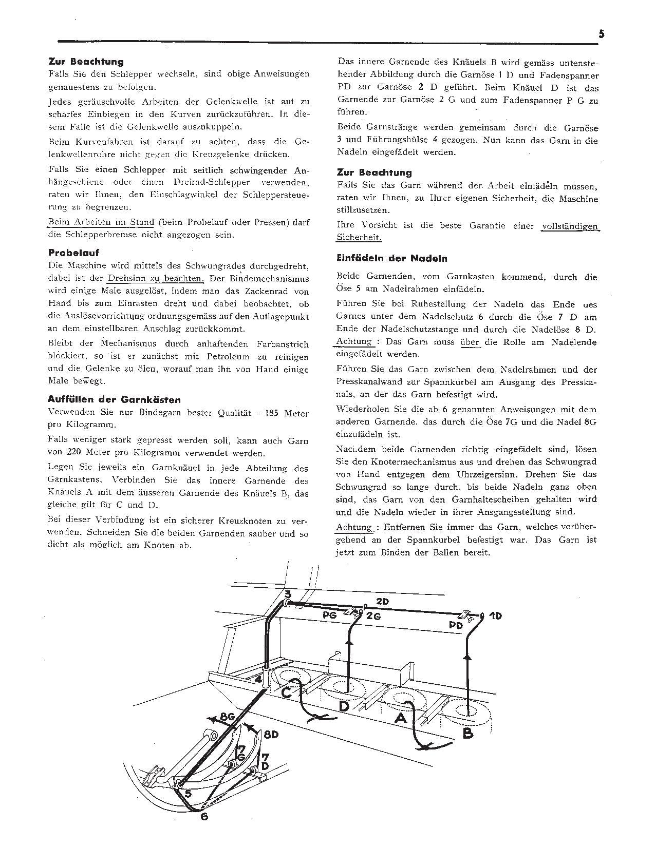 JOHN DEERE HOCHDRUCK SAMMELPRESSE CB 300  BETRIEBSANLEITUNG