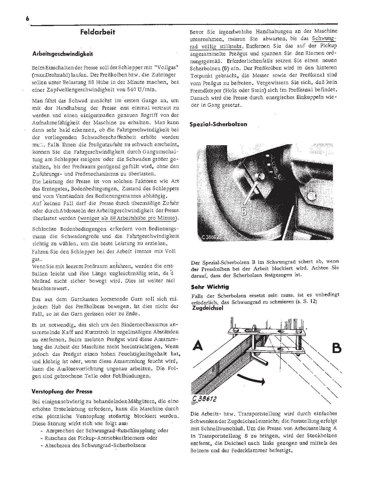 JOHN DEERE HOCHDRUCK SAMMELPRESSE CB 300 BETRIEBSANLEITUNG