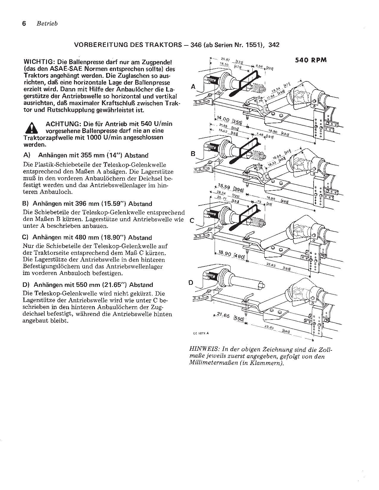 JOHN DEERE HOCHDRUCK SAMMELPRESSE 342 346  BETRIEBSANLEITUNG