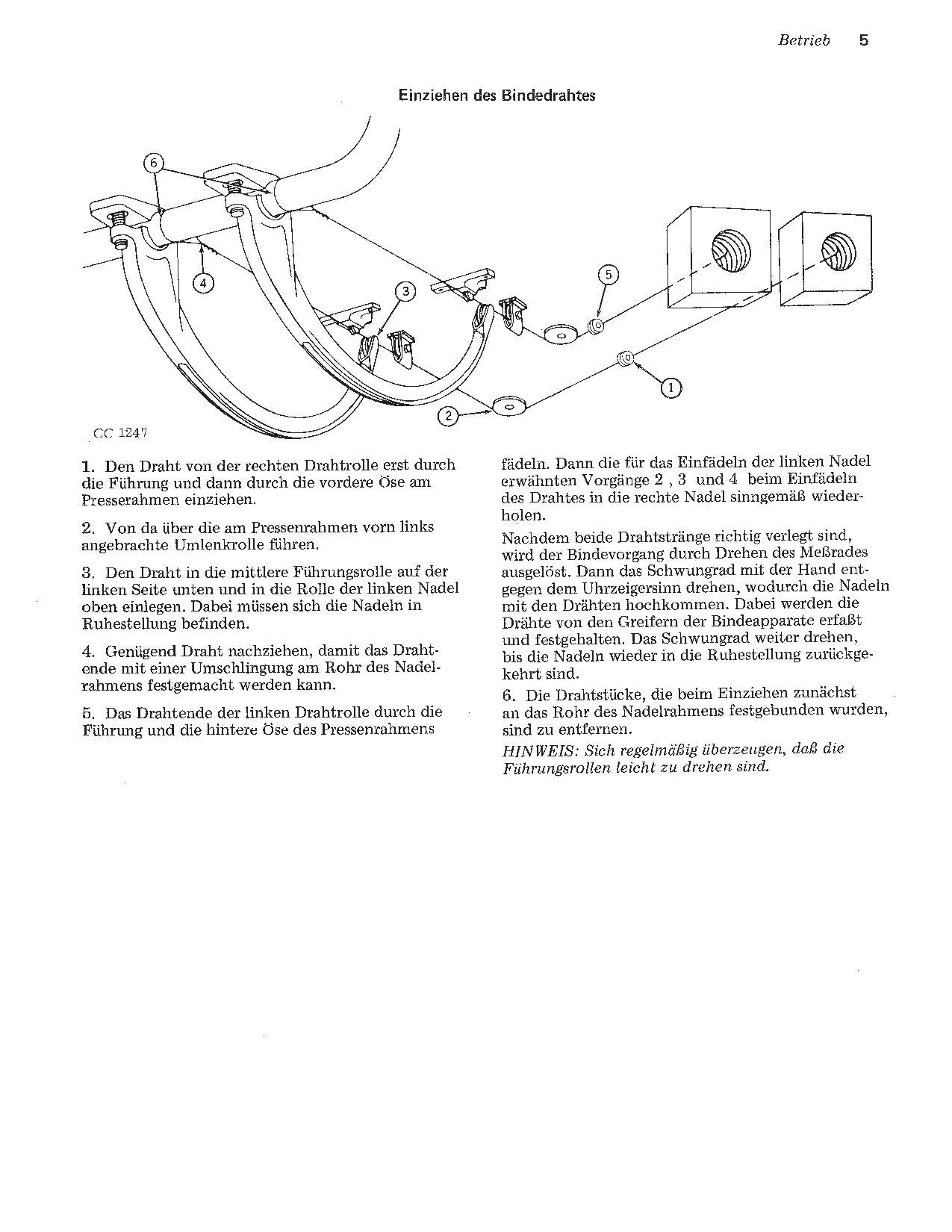 JOHN DEERE HOCHDRUCK SAMMELPRESSE 456 466 BETRIEBSANLEITUNG