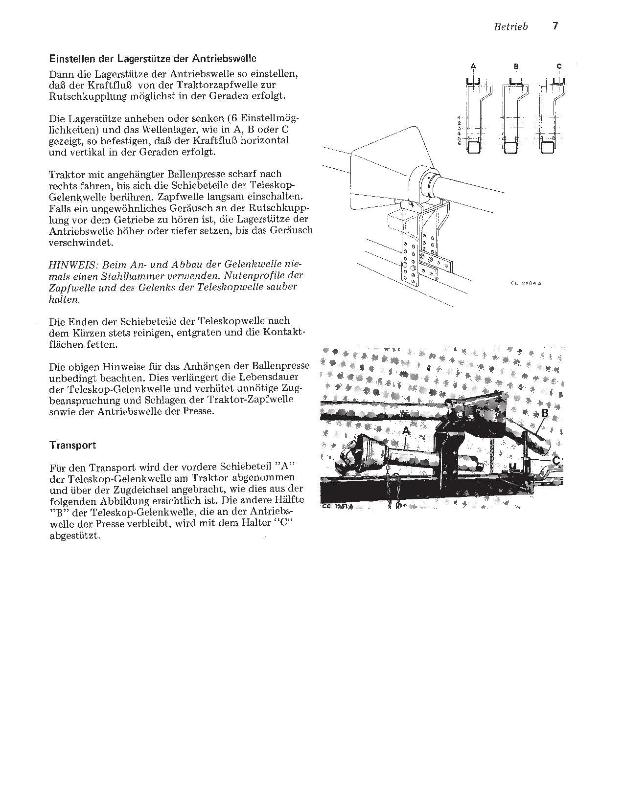 JOHN DEERE HOCHDRUCK SAMMELPRESSE 456 466  BETRIEBSANLEITUNG