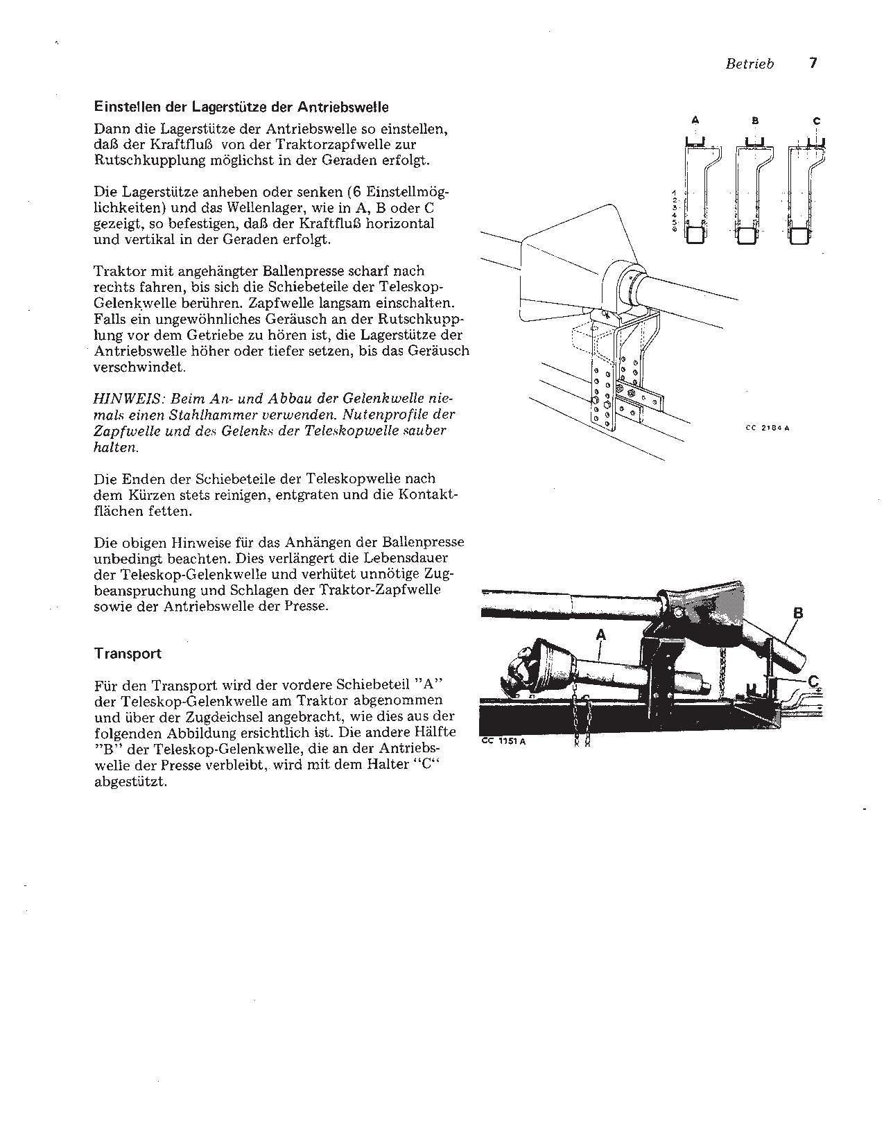 JOHN DEERE HOCHDRUCK SAMMELPRESSE 342  BETRIEBSANLEITUNG