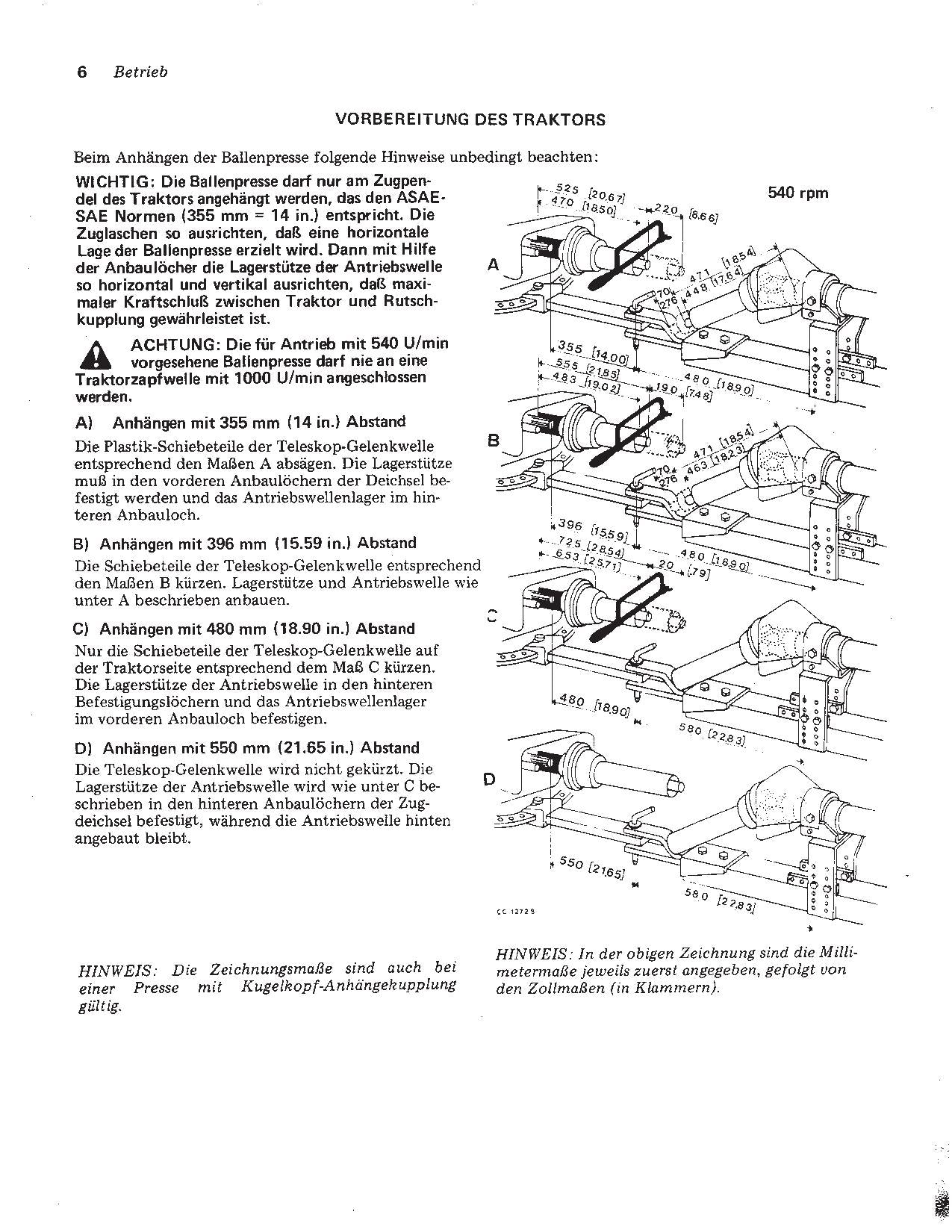 JOHN DEERE HOCHDRUCK SAMMELPRESSE 342 BETRIEBSANLEITUNG