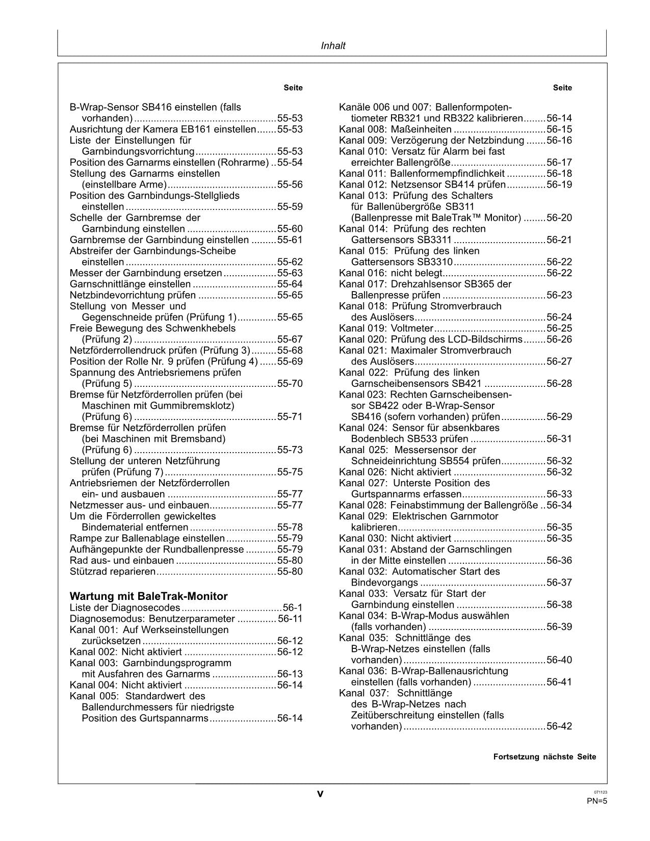 JOHN DEERE RUNDBALLENPRESSEN V461M V451M BETRIEBSANLEITUNG#1