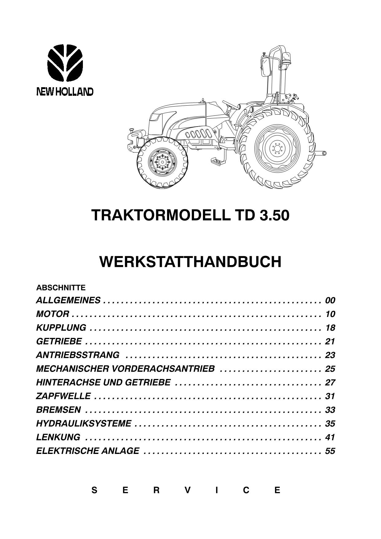 NEW HOLLAND TD3.50 TRAKTOR REPARATURHANDBUCH #1