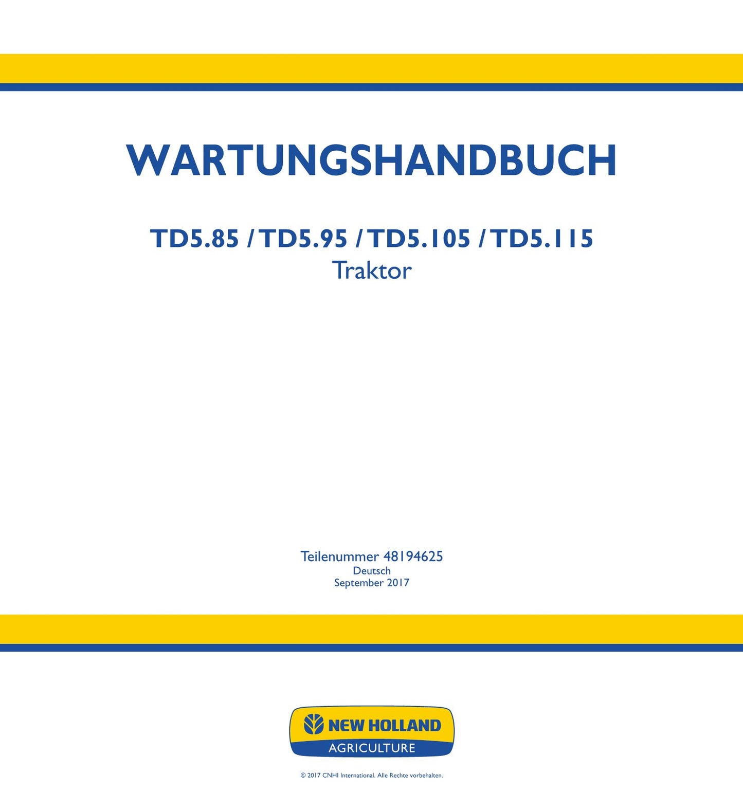 NEW HOLLAND TD5.105 TD5.115 TD5.85 TD5.95 TRAKTOR REPARATURHANDBUCH #2