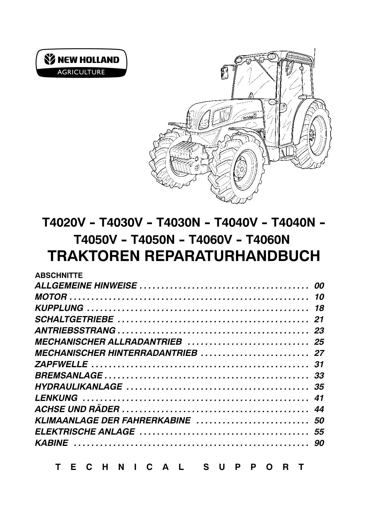 NEW HOLLAND T4020V T4030N T4030V T4040N T4040V RAKTOR REPARATURHANDBUCH #2