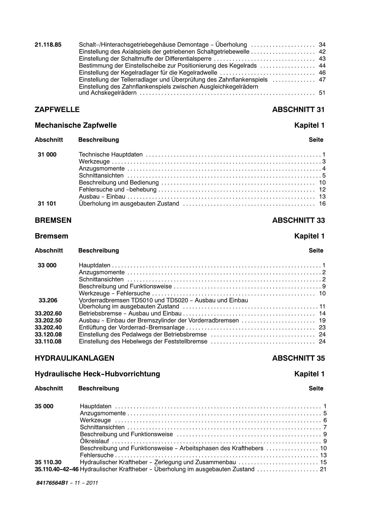 NEW HOLLAND TD5010 TD5020 TD5030 TD5040 TD5050 TRAKTOR REPARATURHANDBUCH