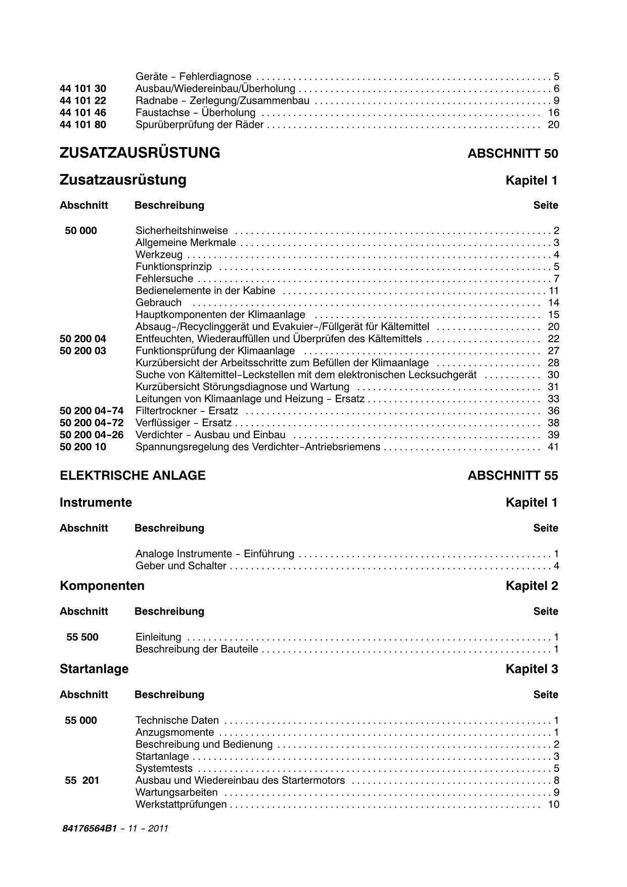 NEW HOLLAND TD5010 TD5020 TD5030 TD5040 TD5050 TRAKTOR REPARATURHANDBUCH