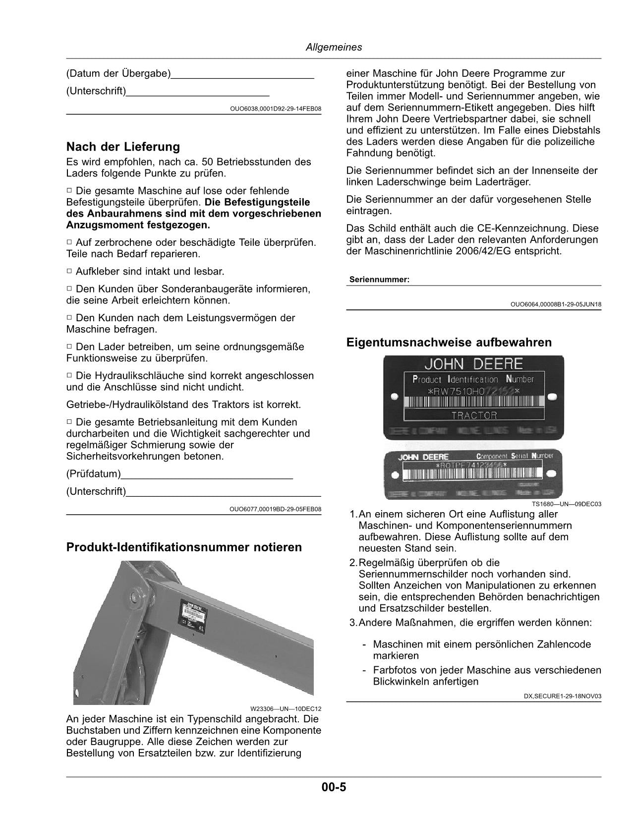 JOHN DEERE LADER D120 H120 BETRIEBSANLEITUNG