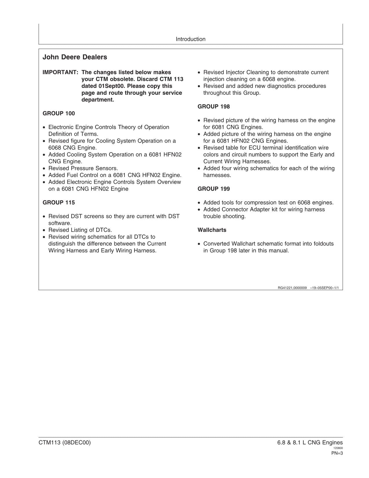 John Deere 6081 6.8 8.1 L Compressed Engine Operation Diagnostics Service manual