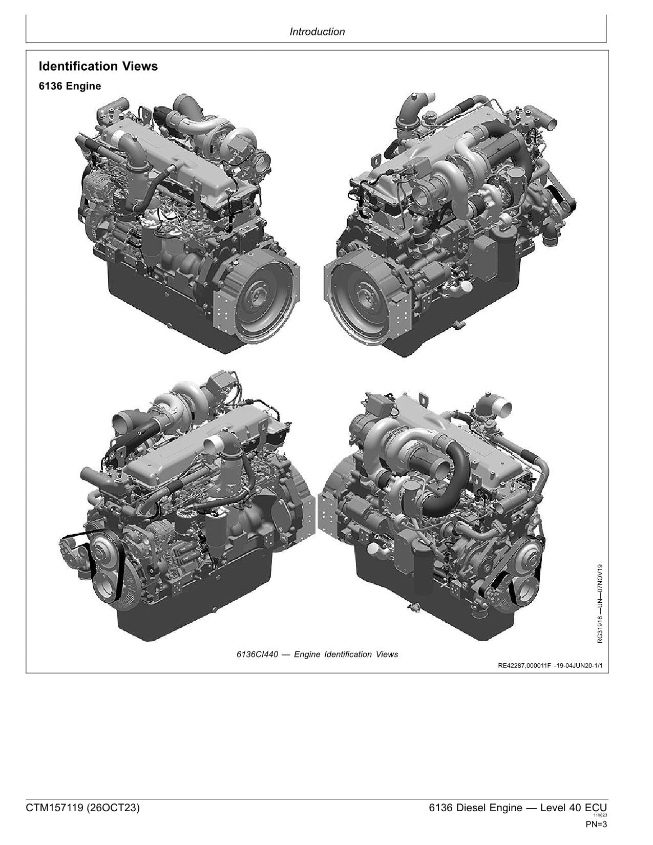 Manuel d'entretien du calculateur moteur John Deere 6136 de niveau 40