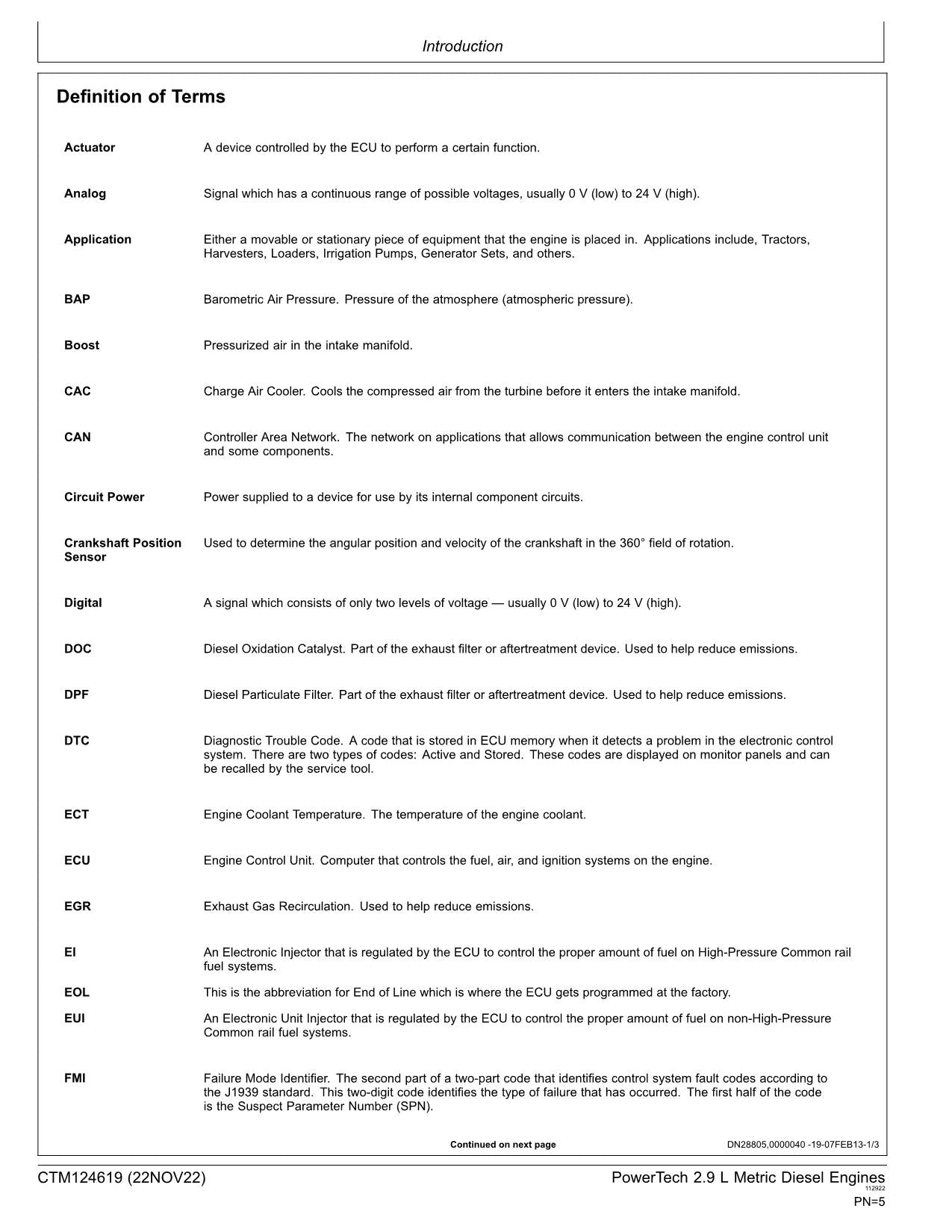 John Deere PowerTech 2.9 L Metric Engine Service manual