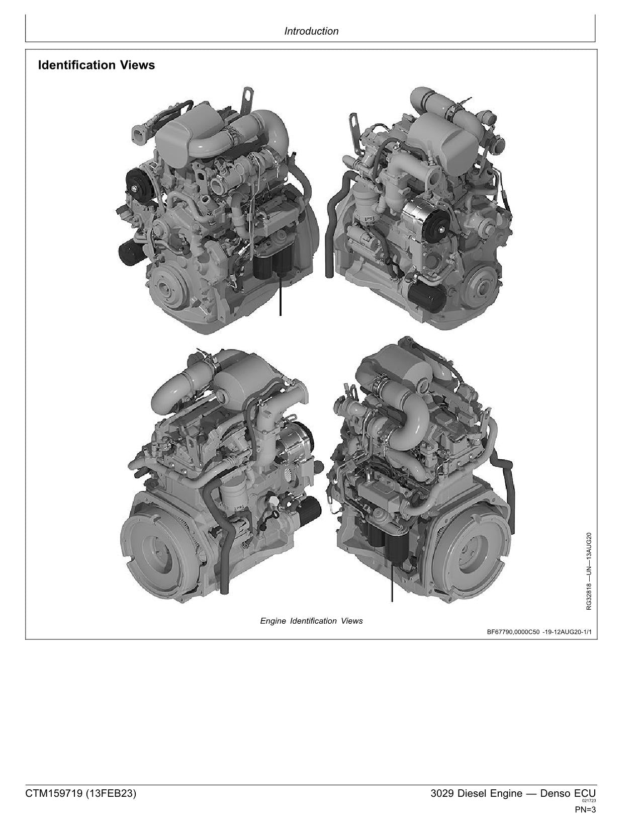 John Deere 3029 Engine Denso ECU REPAIR SERVICE TECHNICAL MANUAL CTM159719