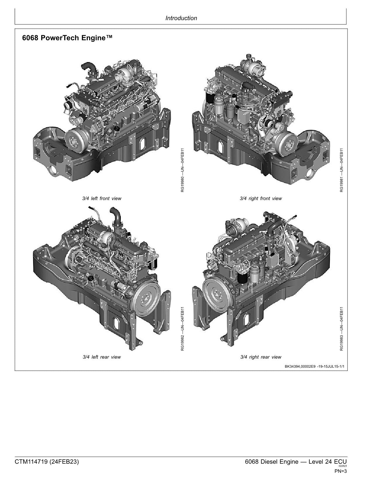 Manuel d'entretien du calculateur moteur John Deere 6068 6,8 L de niveau 24