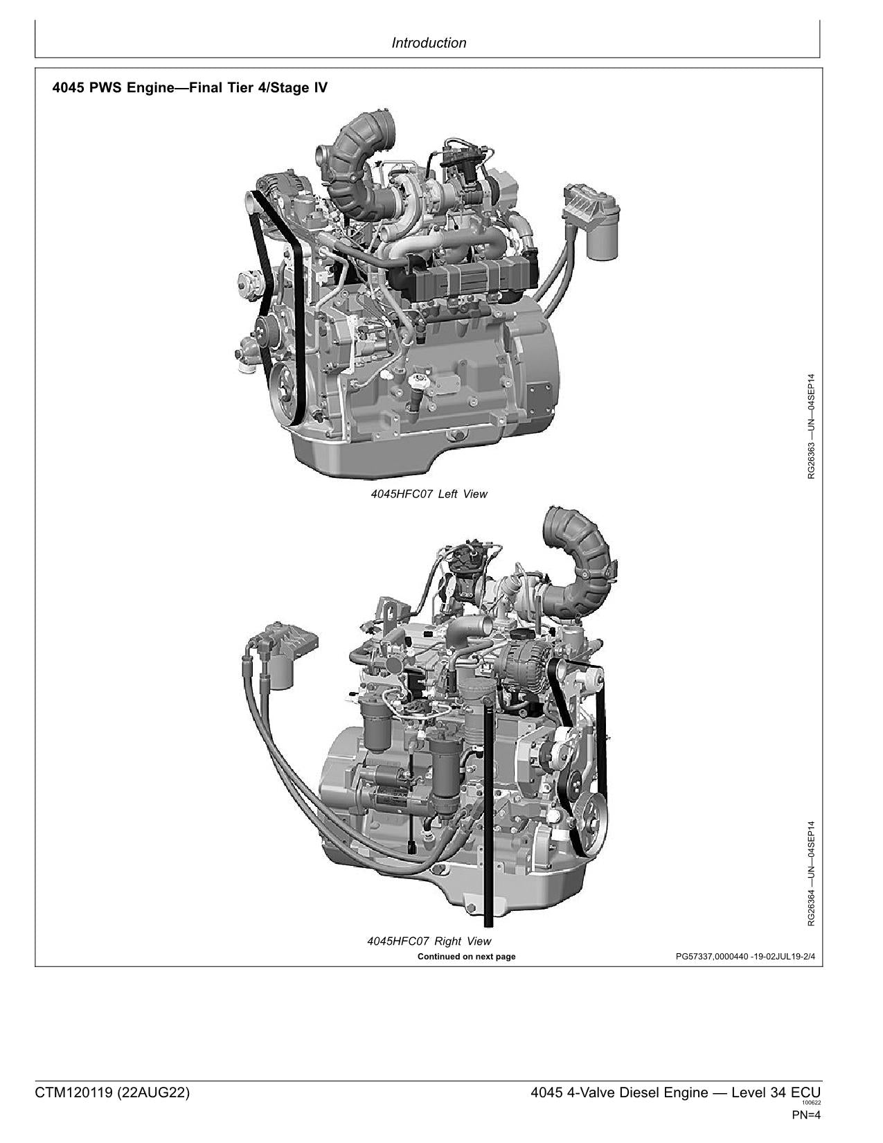 Manuel d'entretien du calculateur moteur John Deere 4045 4,5 L de niveau 34