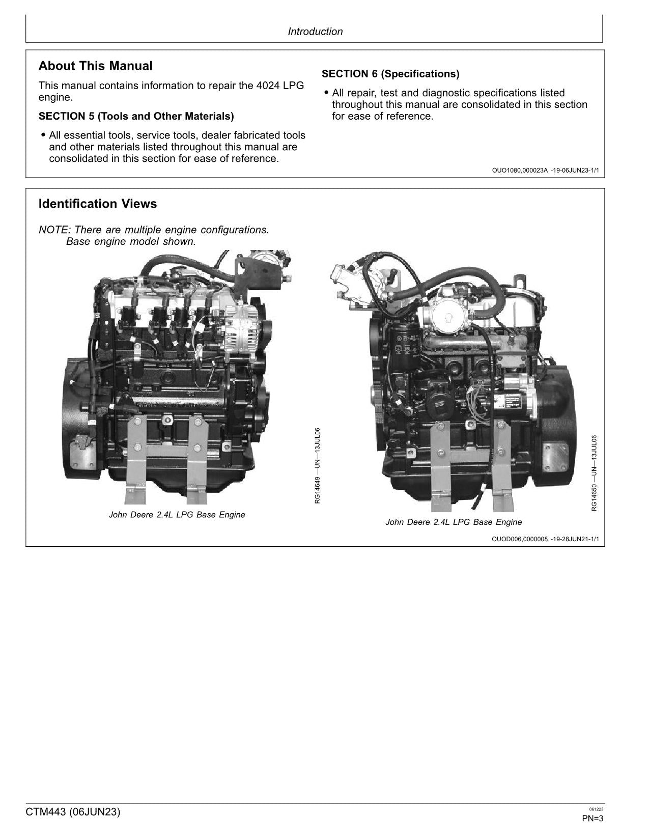 John Deere 4024 2,4-l-LPG-Motor-Servicehandbuch