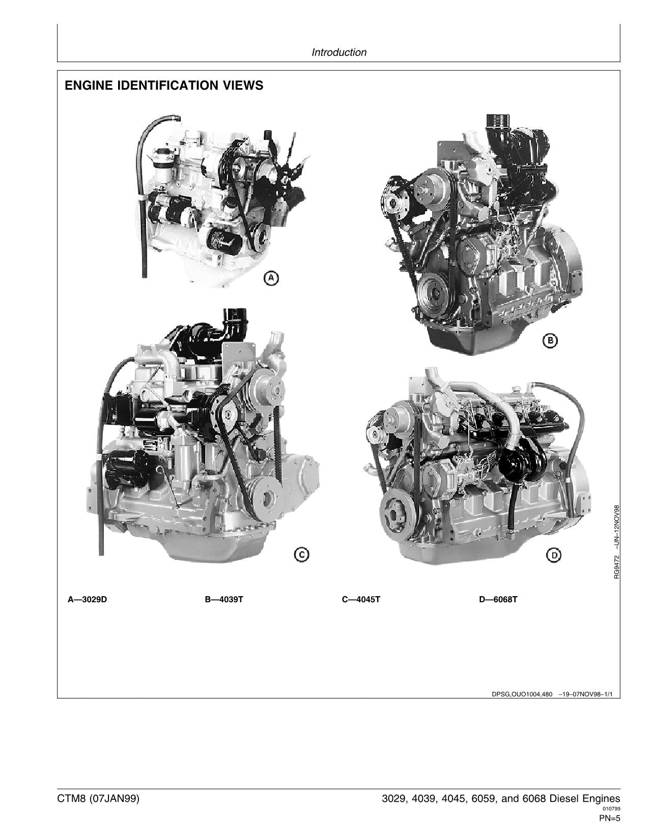 Manuel d'entretien du moteur John Deere série 300 3029 4039 4045 6059 6068