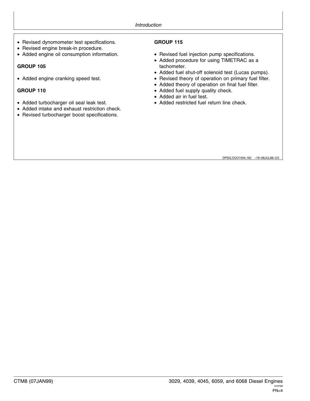 John Deere Series 300 3029 4039 4045 6059 6068 Engine Service manual