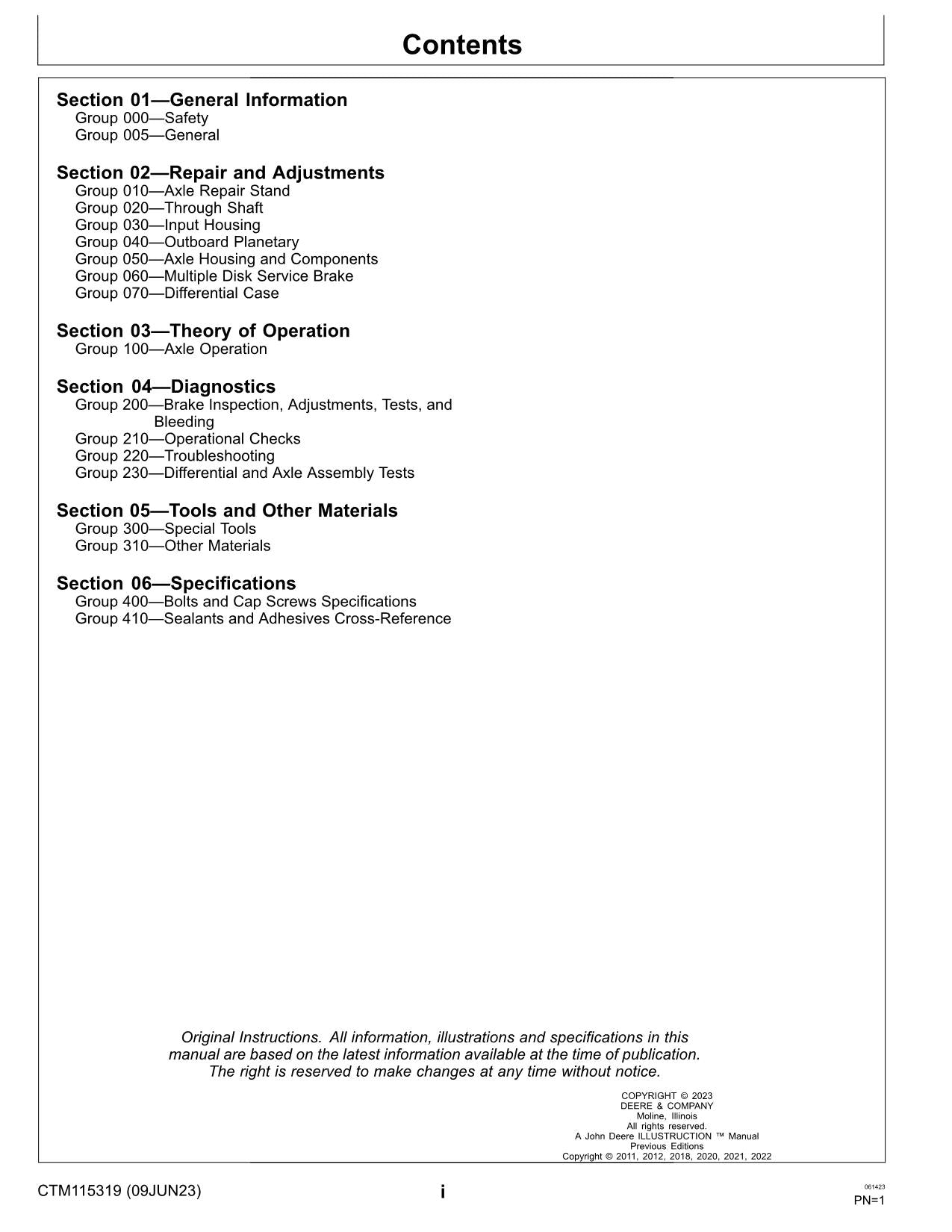 JOHN DEERE TEAMMATE V 1500 SERIES OUTBOARD PLANETARY AXLE REPAIR SERVICE MANUAL