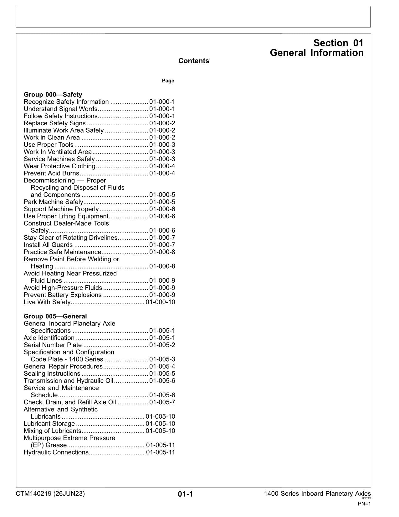 JOHN DEERE 1400 IV SERIES INBOARD PLANETARY AXLE REPAIR SERVICE MANUAL CTM140219