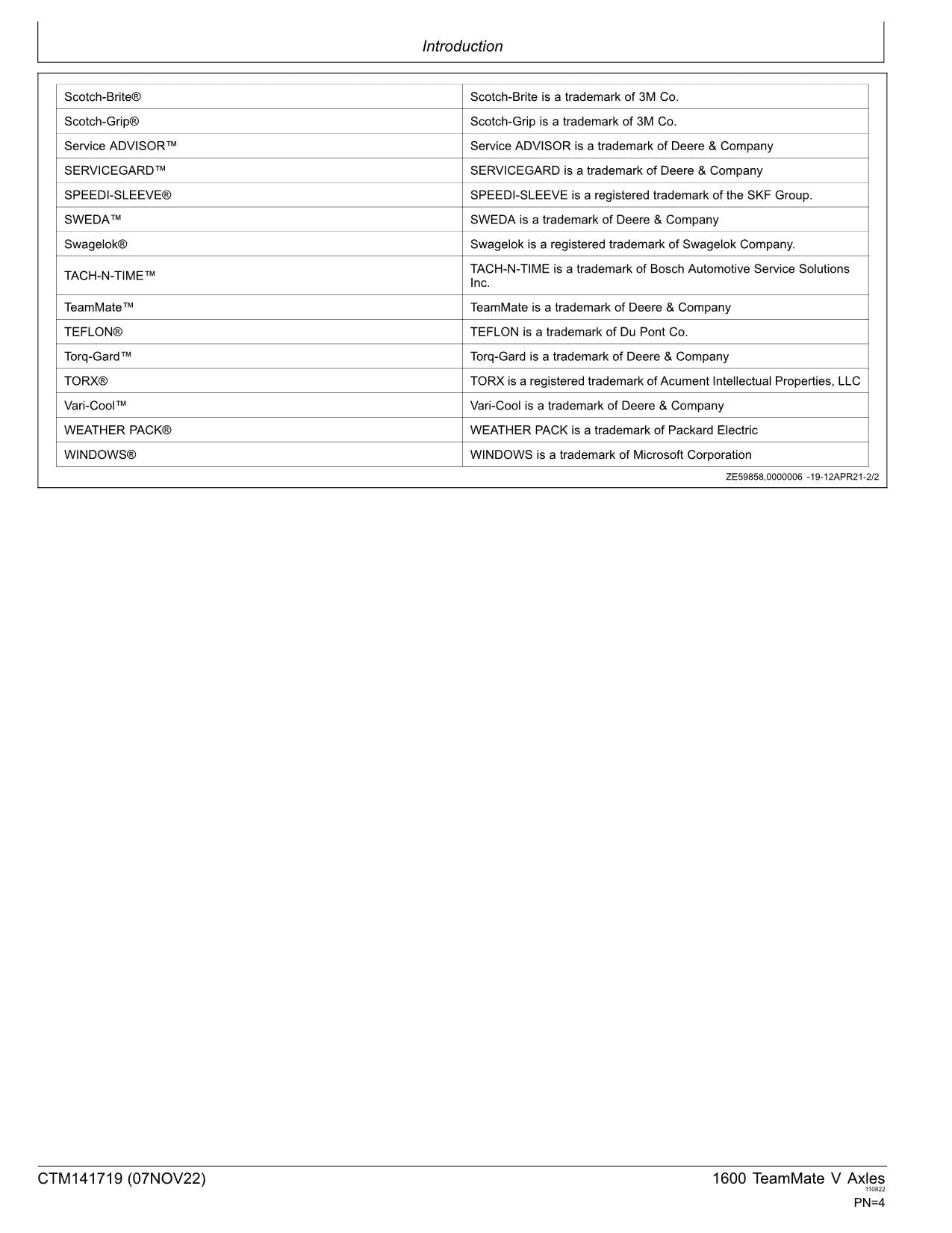 JOHN DEERE TEAMMATE 1600 SERIES INBOARD PLANETARY AXLE REPAIR SERVICE MANUAL