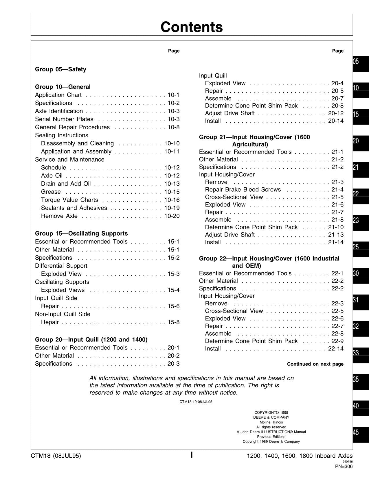 JOHN DEERE 8570 8560 8760 8960 8770 8870 INBOARD PLANETARY AXLE SERVICE MANUAL