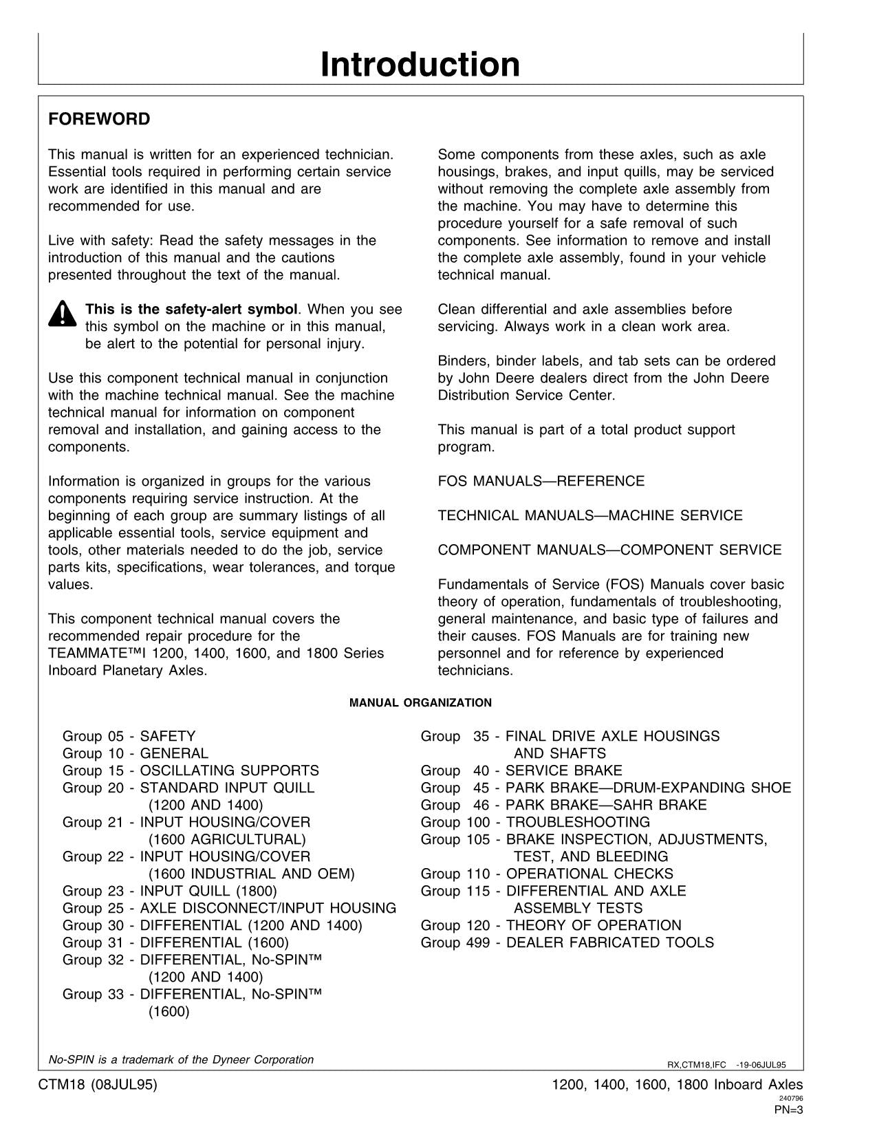 JOHN DEERE 8570 8560 8760 8960 8770 8870 INBOARD PLANETARY AXLE SERVICE MANUAL