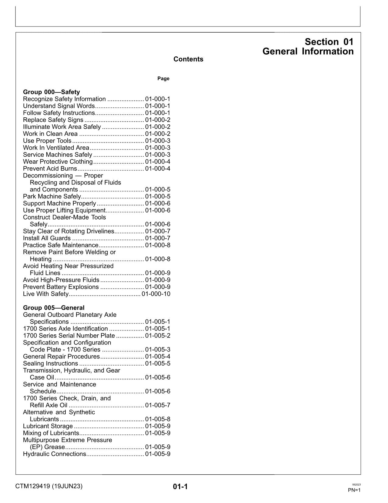 JOHN DEERE TEAMMATE TM V 1700 SERIES OUTBOARD PLANETARY AXLE SERVICE MANUAL